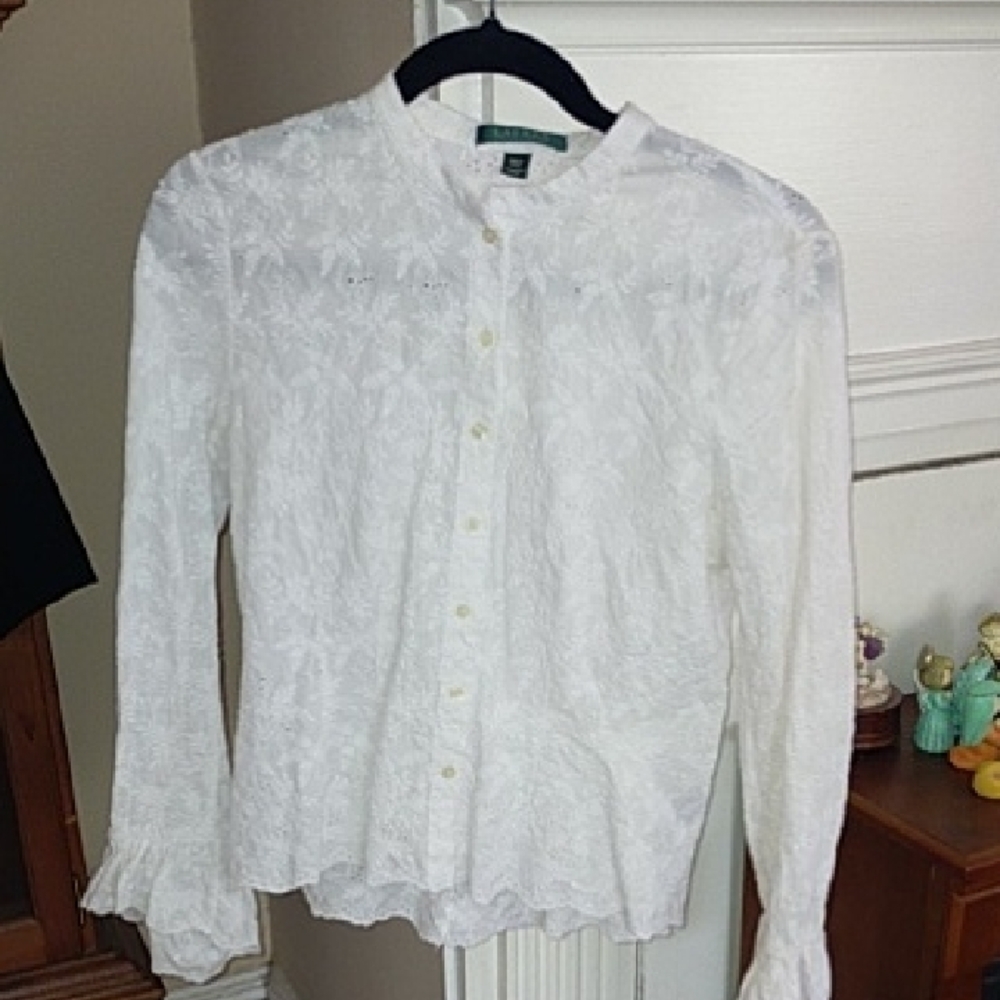 RALPH LAUREN White Lace Blouse